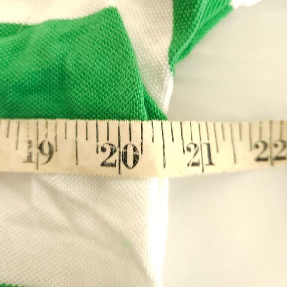 NWOT Five Four Club Mens XL Green White Striped Short Sleeve Polo Shirt - Picture 5 of 7